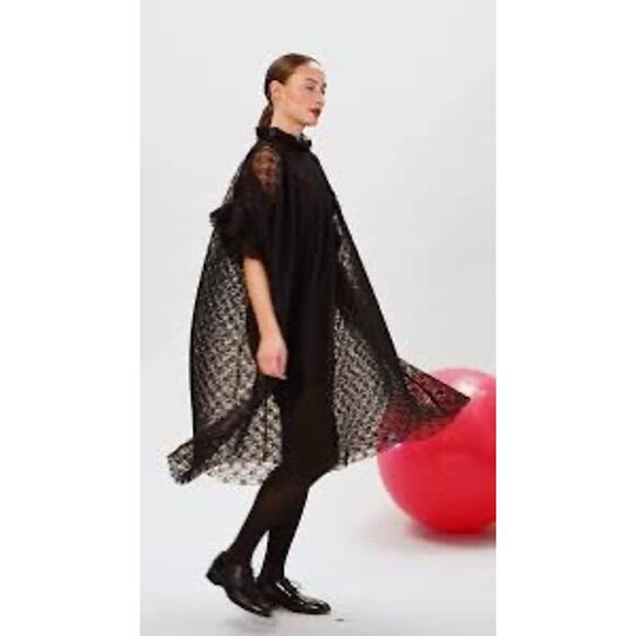 Bitte Kai Rand Peplum Short Sleeve Black Lace Dress Size: 3 (XL) - Picture 9 of 10